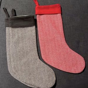 3 Target Wondershop Herringbone pattern stockings, 2 black and 1 red ❤️